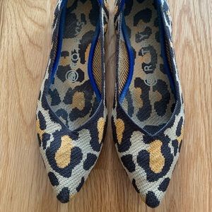 Rothy’s pointed animal print flats, EUC